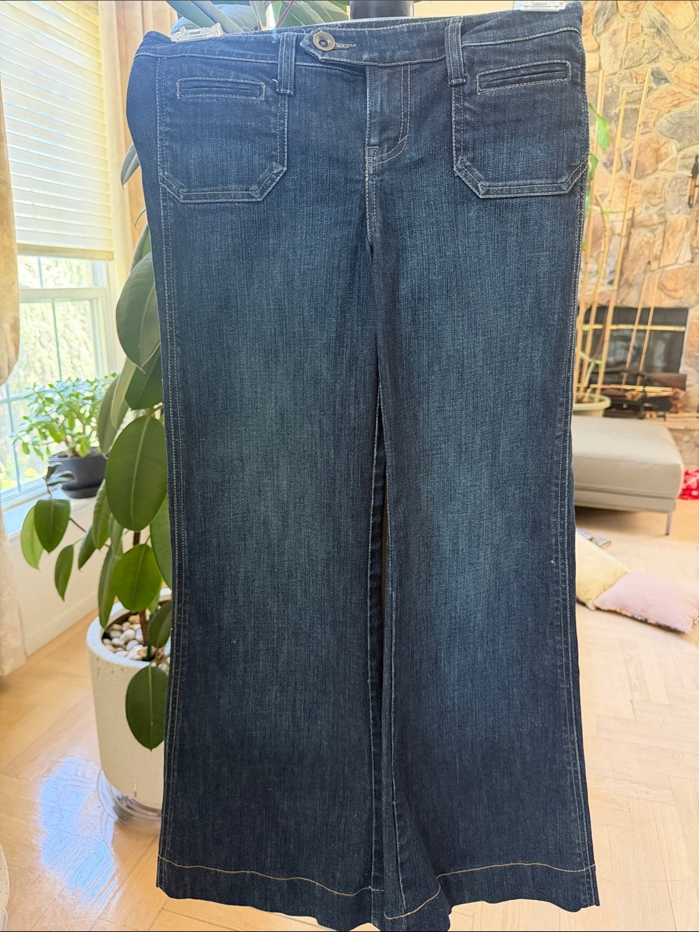 Level 99 Indigo Wide-Leg Flare Jeans